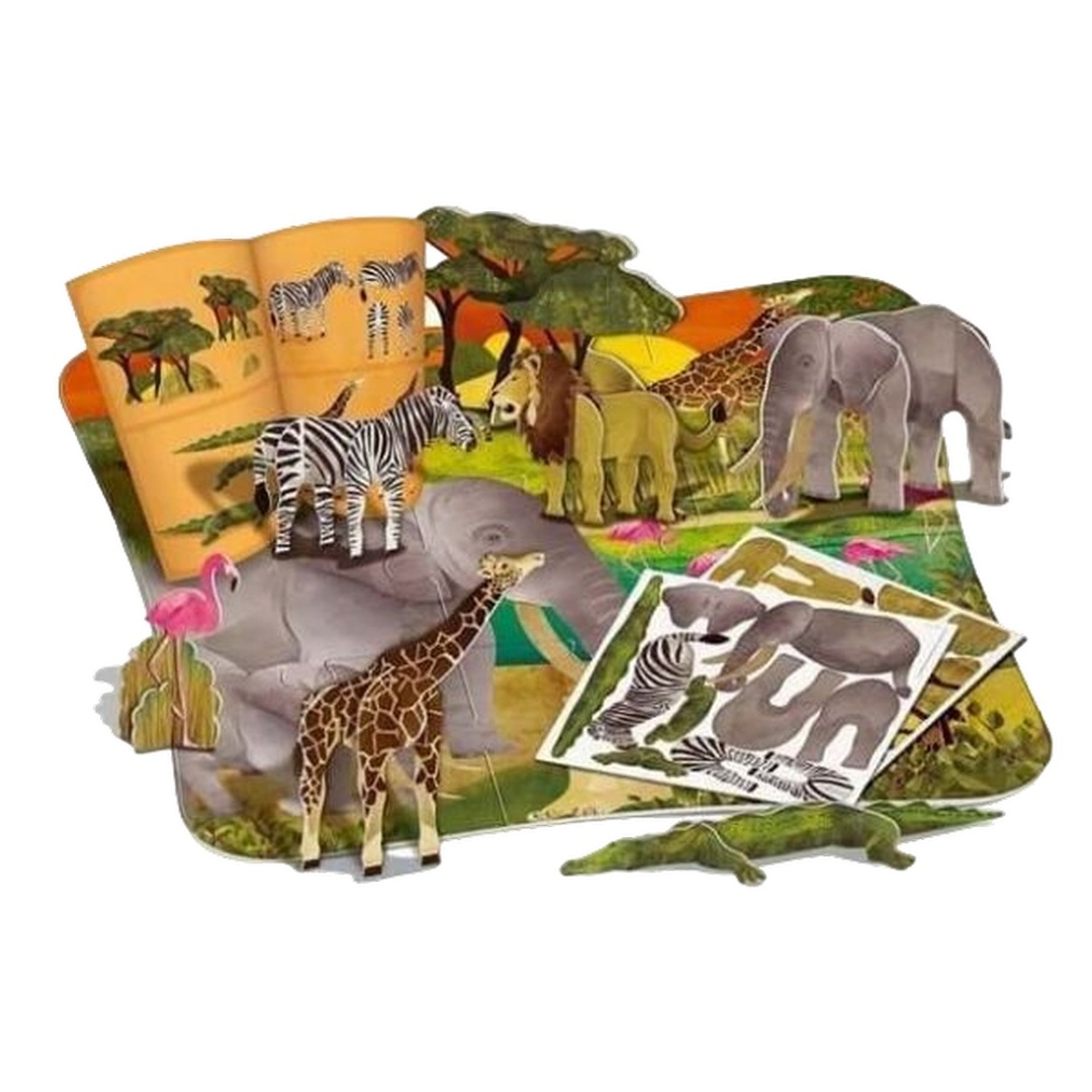 بازل أصدقاء رحلات السفاري للحيوانات ثلاثي الأبعاد - 04679