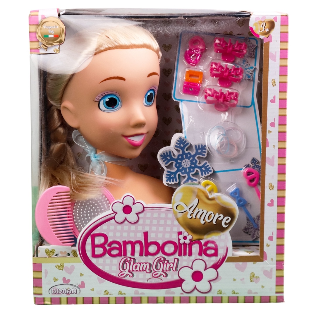 دمية رأس بامبولينا الأميرة للتزيين مع الأكسسوارات - 25 سم - 9239