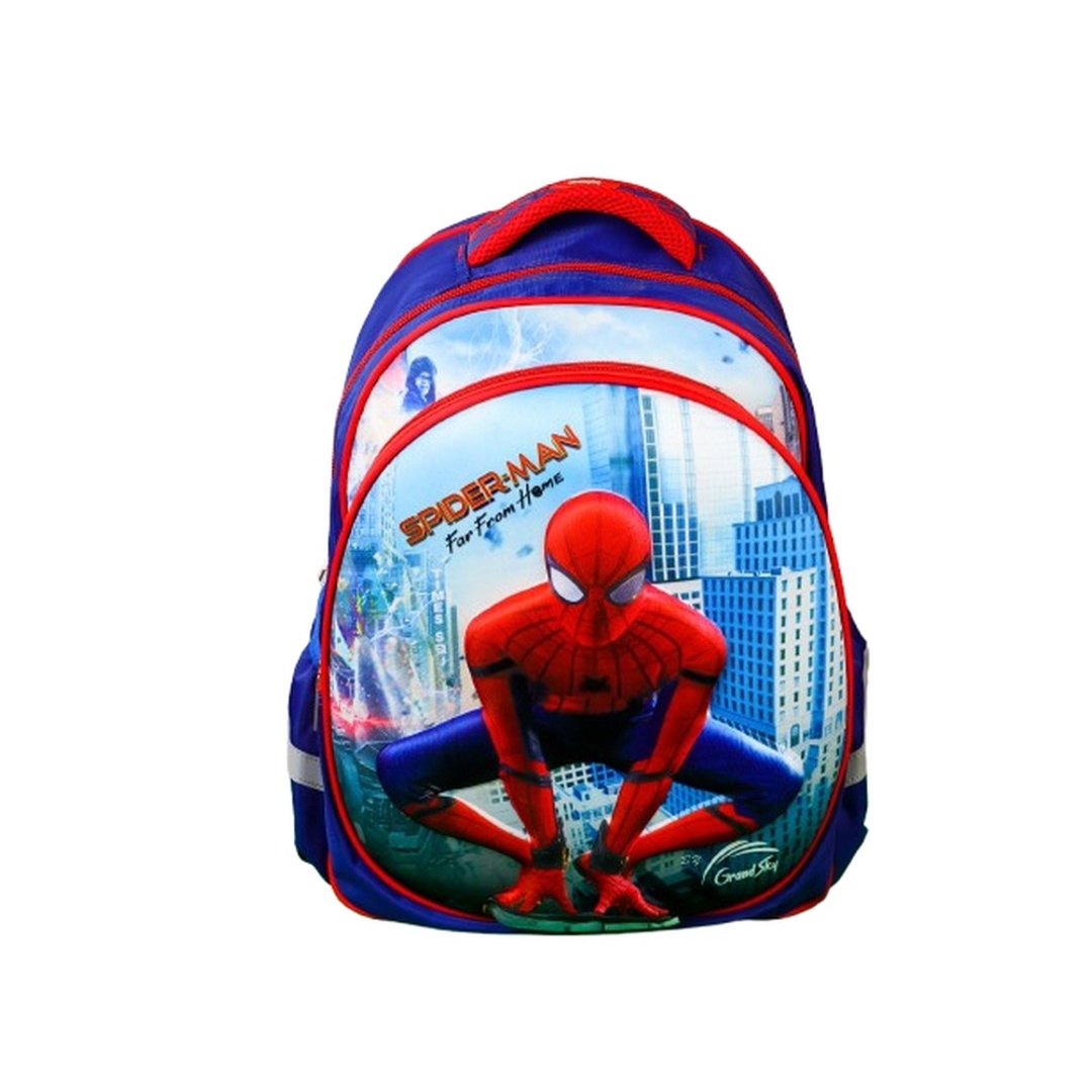 شنطة ظهر مدرسية مع حقيبة صغيرة ومقلمة على شكل سبايدر مان - GS17-B