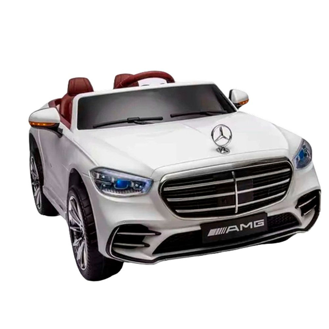 عربية مرسيدس مايباخ كهربائية للأطفال مع ريموت تحكم - أبيض - 506