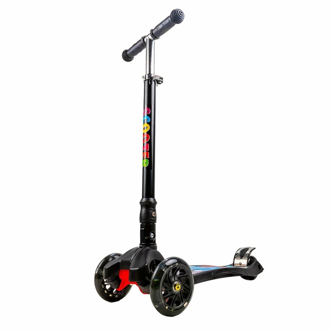 سكوتر ذو عجلات مضيئة قابل للطي اسود - 316A