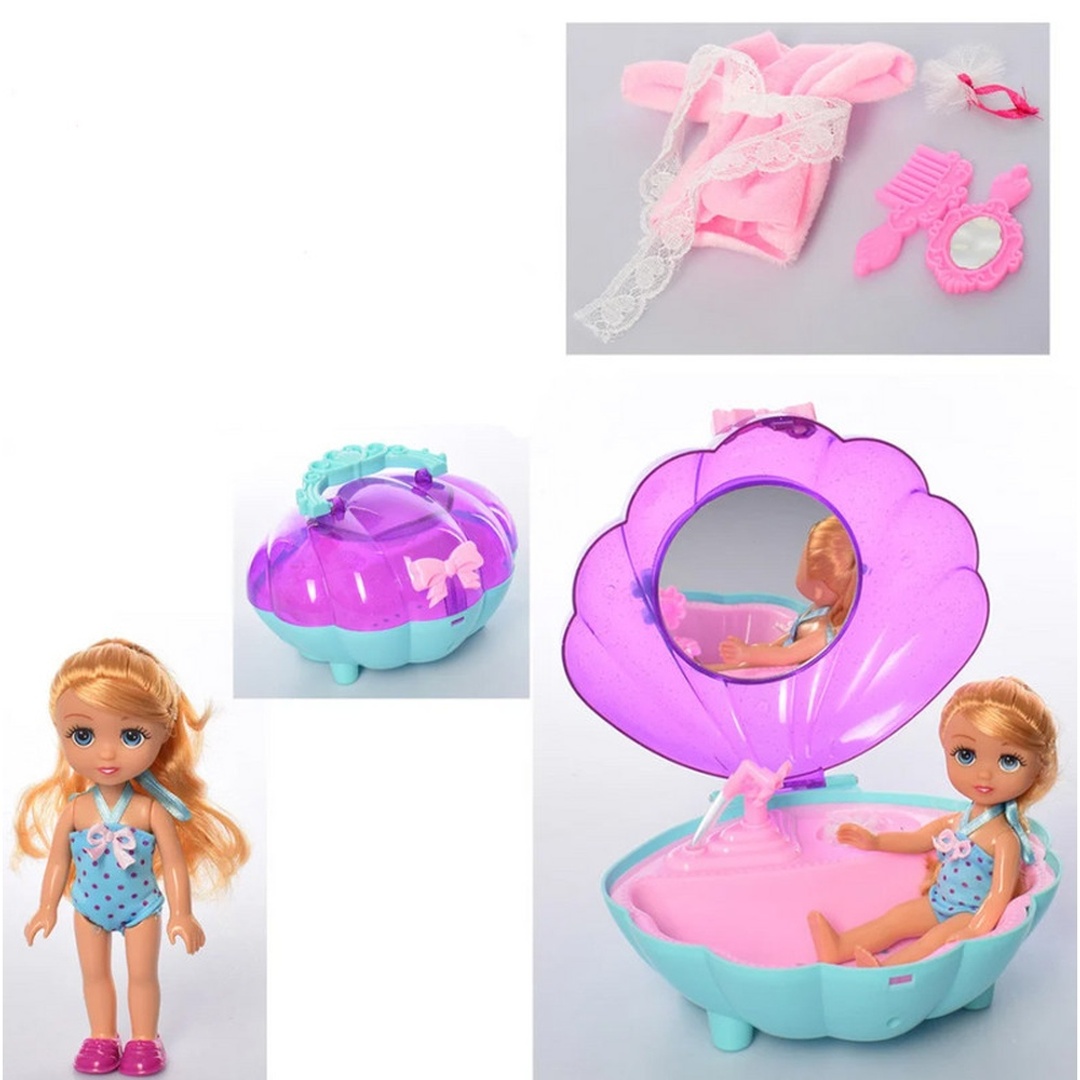 دمية كايبيبي و حمام علي شكل صدفة مع الأكسسوارات - BLD244