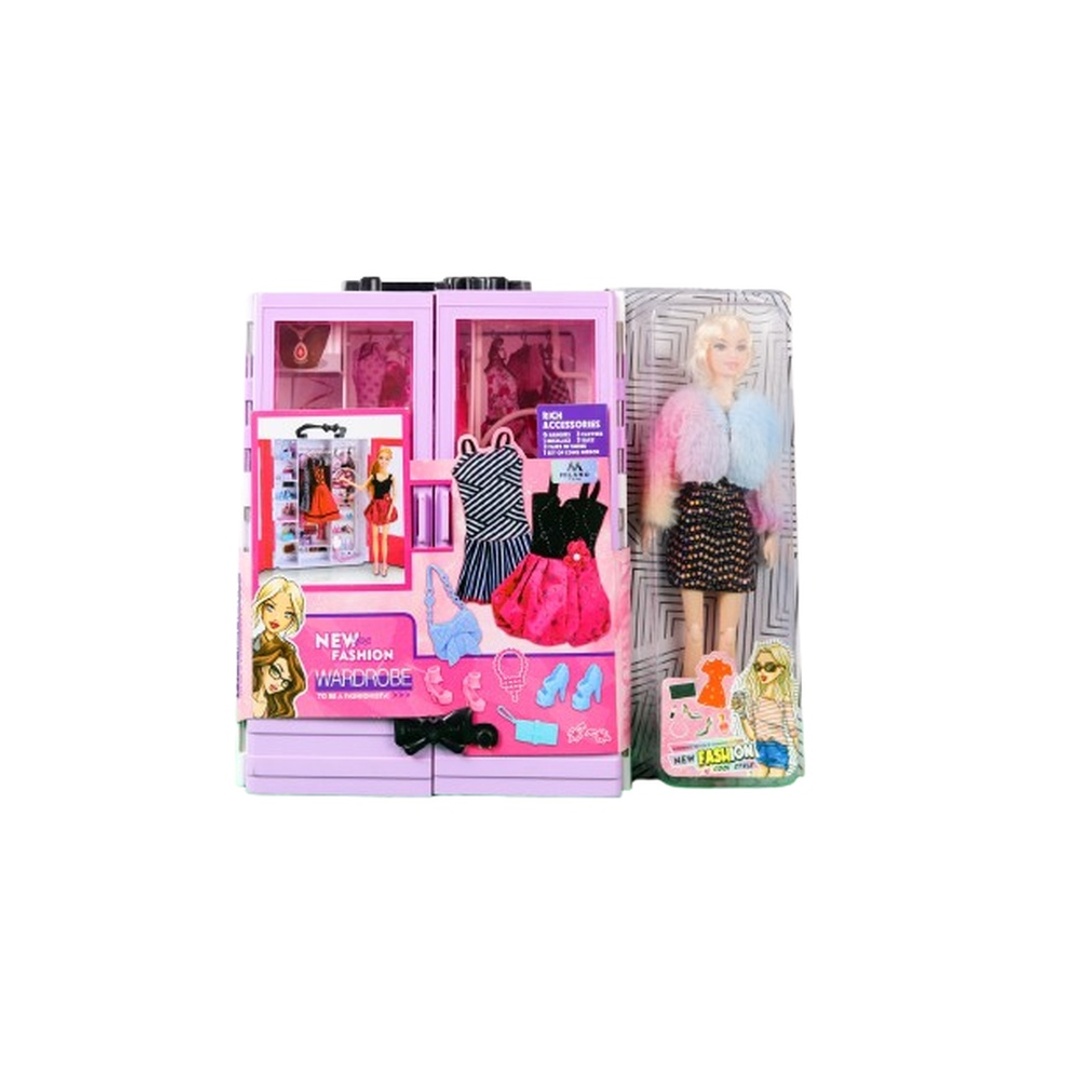 خزانة ملابس للدمية مع الأكسسوارات - HP-2201G
