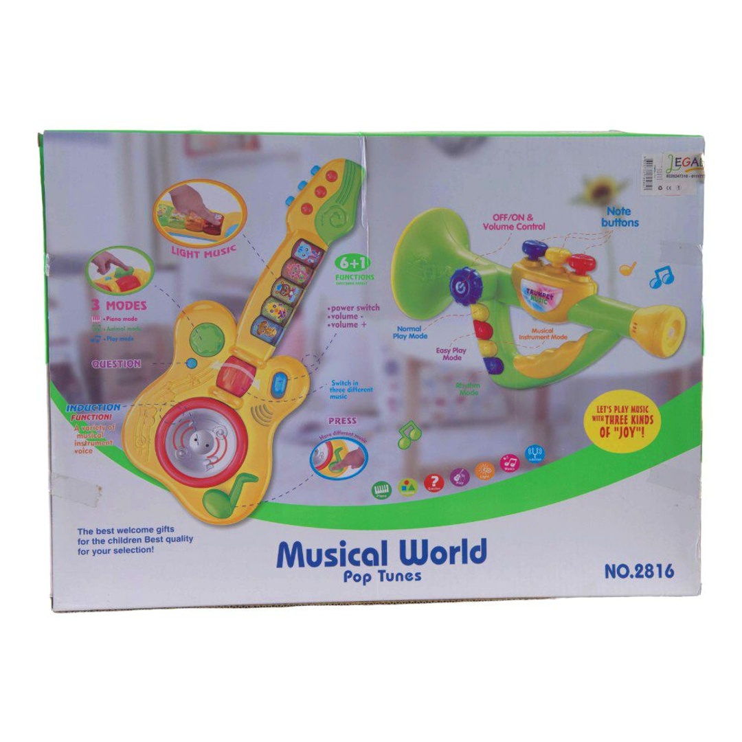 عالم الموسيقى 2 في 1 البوق والغيتار - 2816