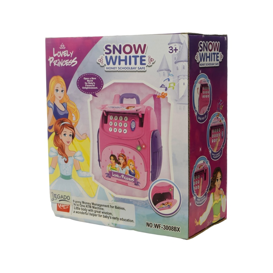 حصالة سنو وايت الأميرة علي شكل حقيبة مدرسية مع بصمة - WF-3008BX