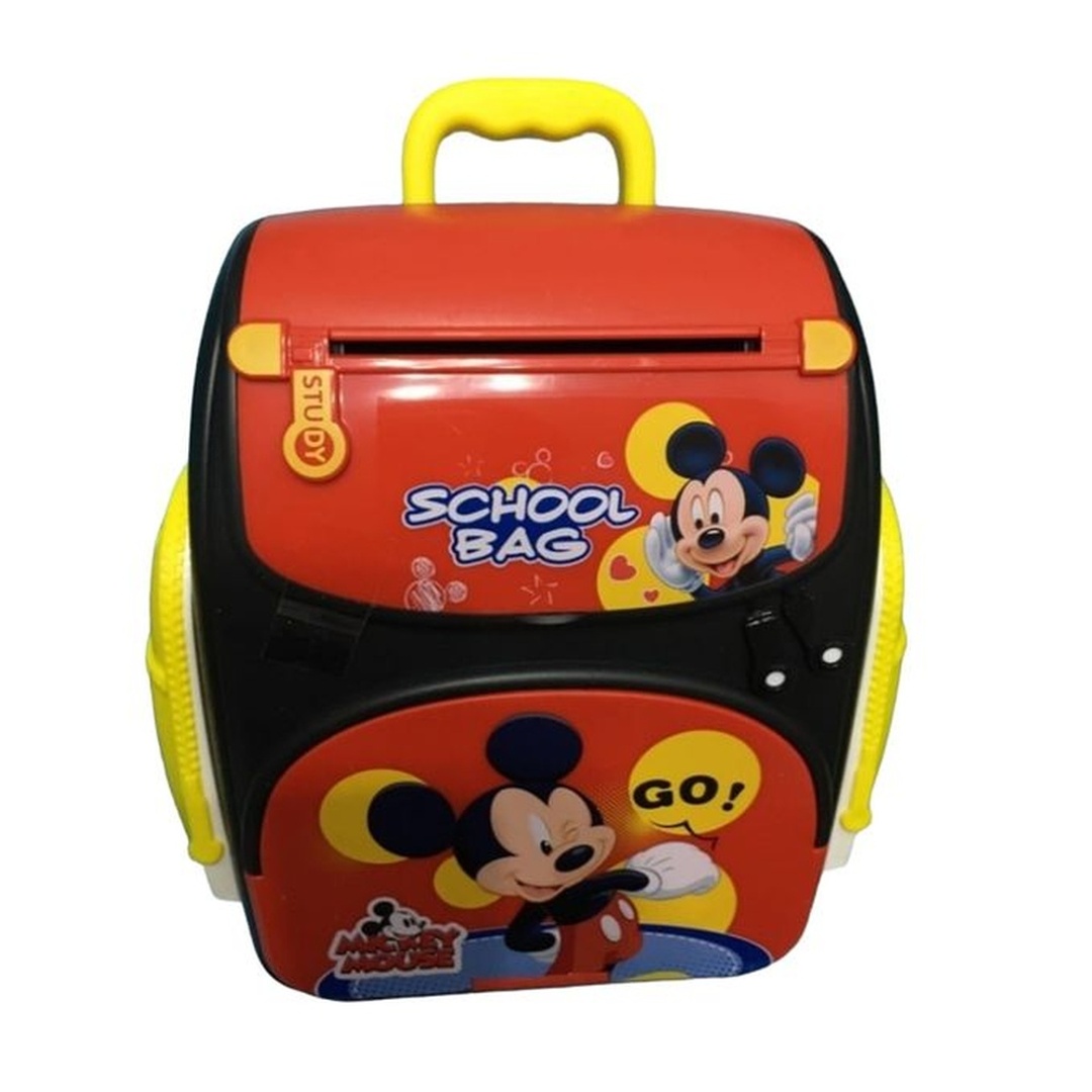 حصالة ميكي ماوس علي شكل حقيبة مدرسية الذكية - WF-3008HK