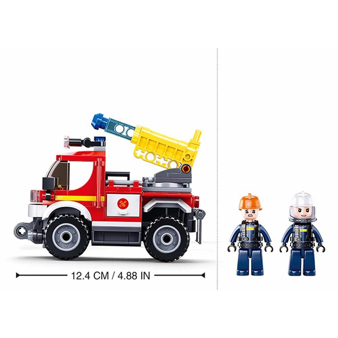 مكعبات شاحنة الأطفاء مع مدفع الماء - 192 قطعة - M38-B0965