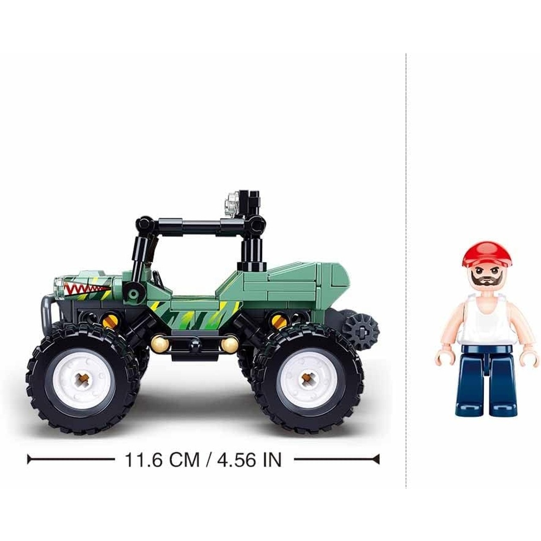 مكعبات لعبة سيارة الوحش الجبلية حضراء للسباقات 155 قطعة - M38-B1106