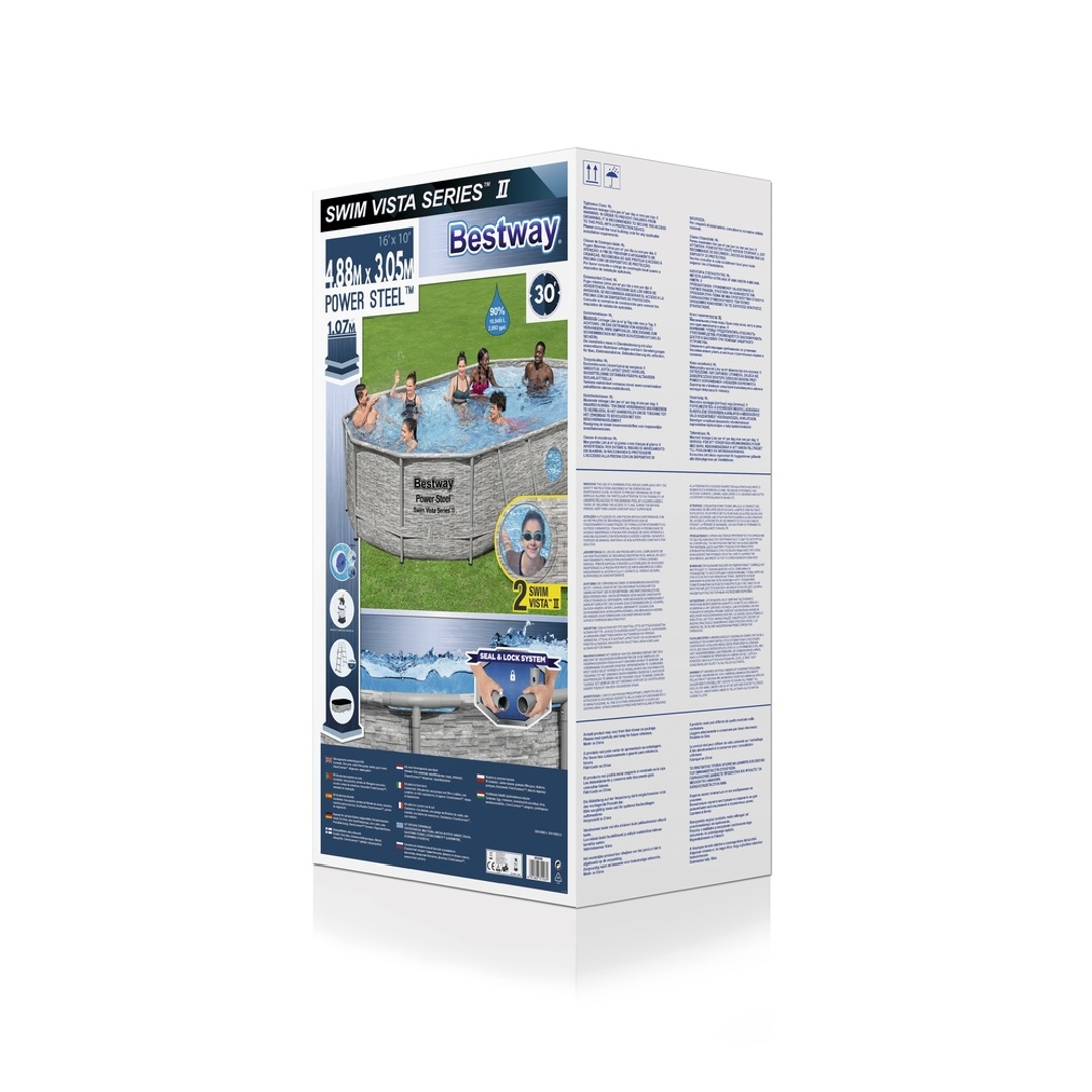 حمام سباحة مع نظام فلتر رملي وسلم أمان وقماش مشمع - 56946