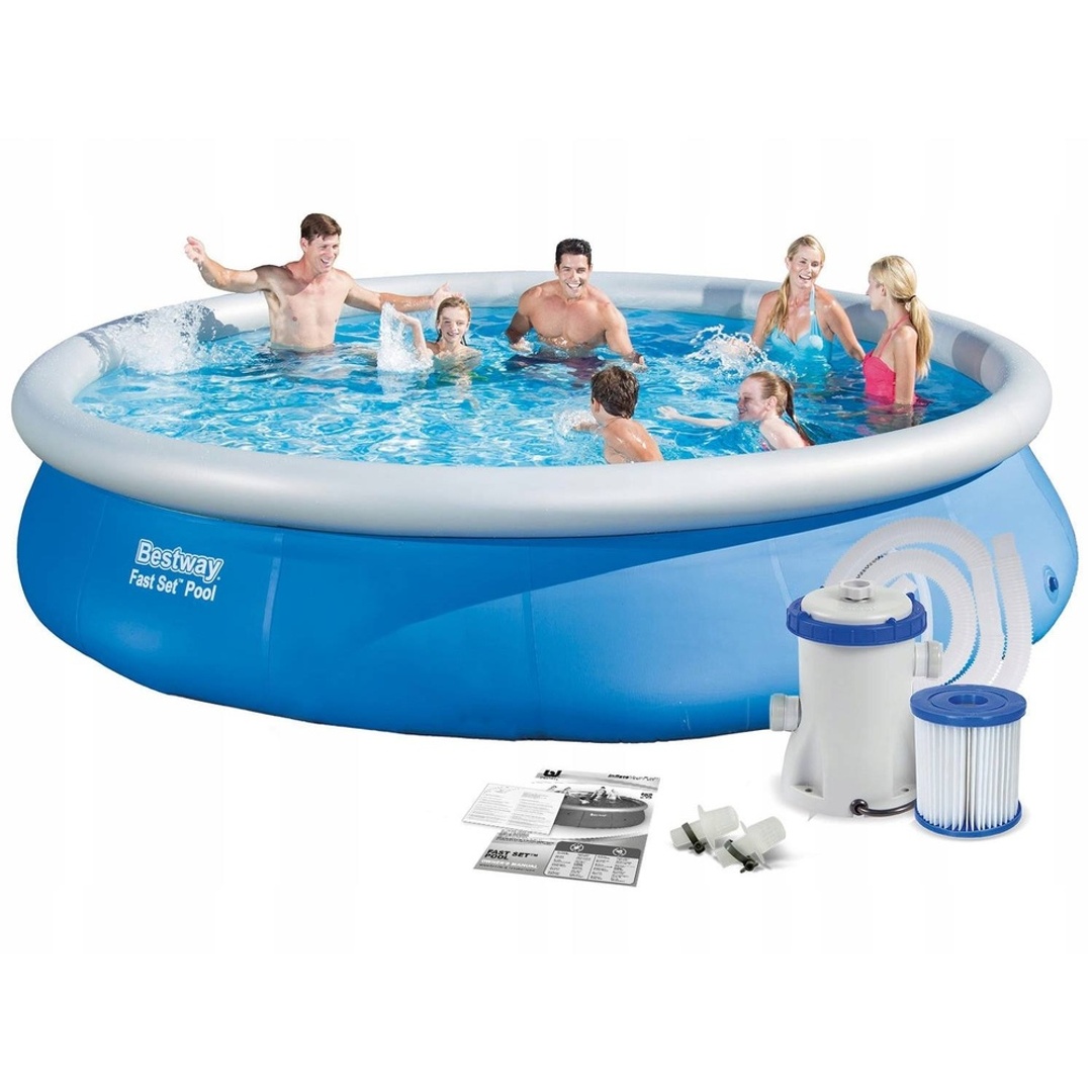 حمام سباحة ضخم كامل مع مضخة تصفية - 457x84 سم - 57313