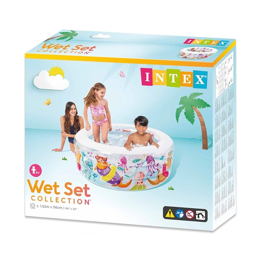 حوض سباحة بأشكال اسماك البحر قابل للنفخ 152x56 سم - 58480NP