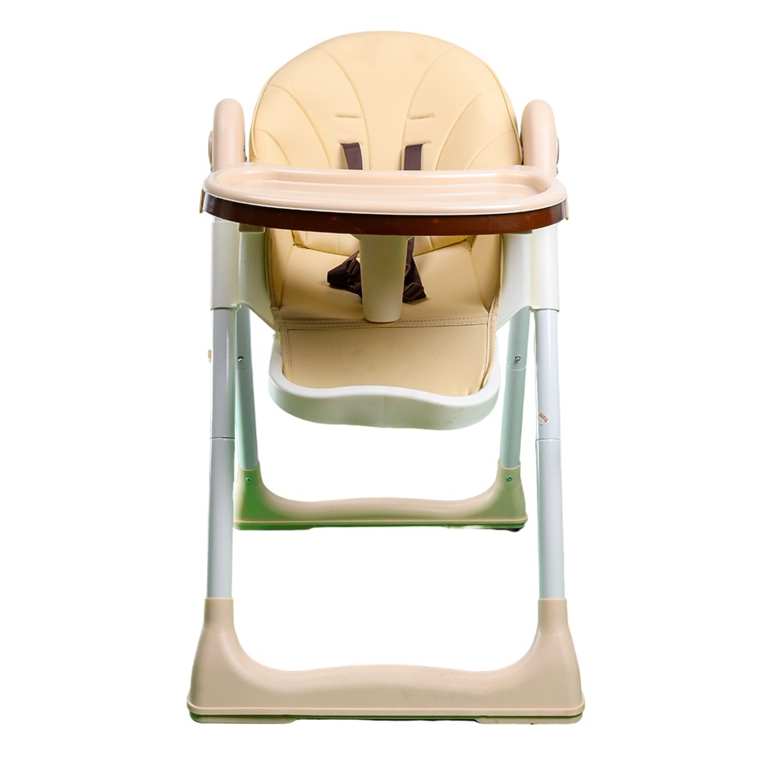 كرسي طعام جلد مبطن مرحلتين مع ظهر متحرك - بيج - 8123