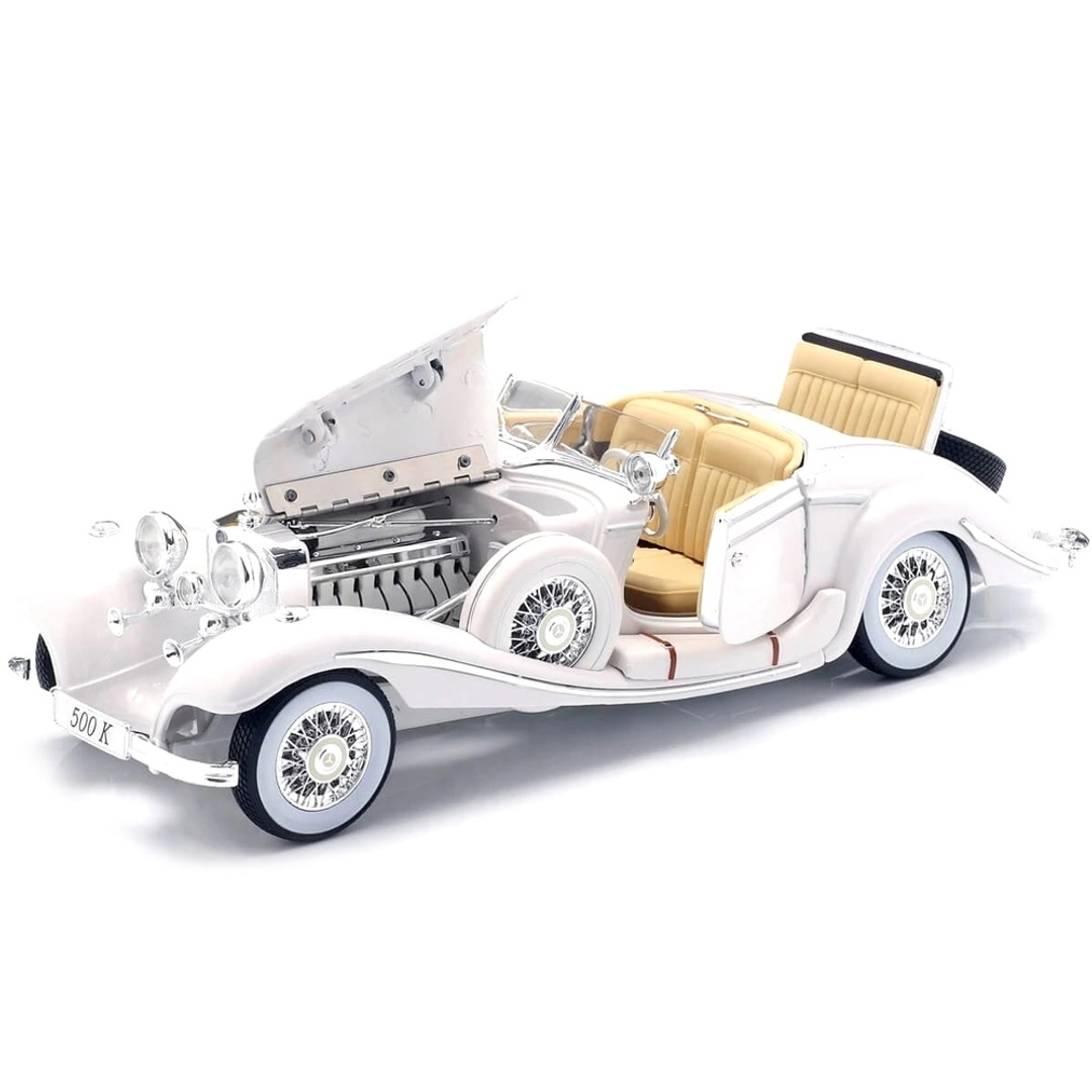 لعبة سيارة مرسيدس بنز 500 كي تايب 1/18 - أبيض - 36055