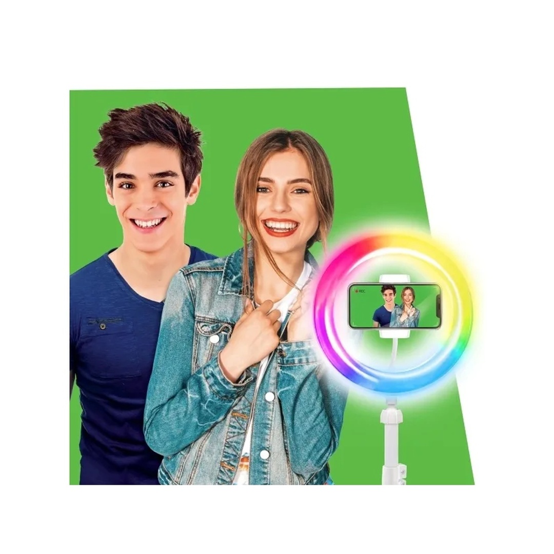 ستاند موبايل مع مصباح دائري النسخة البيضاء - INF035