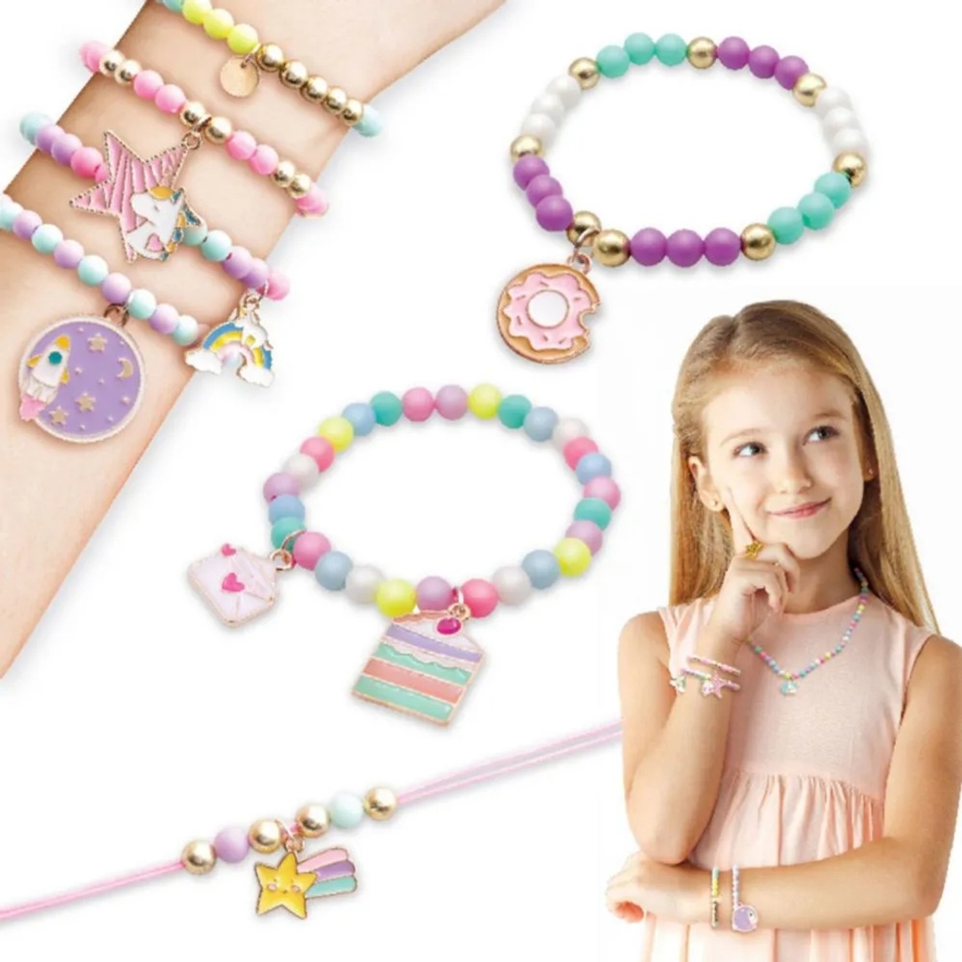 مجموعة صناعة الأسورة مع الخرز والأشكال المعدنية - T08370-A-A