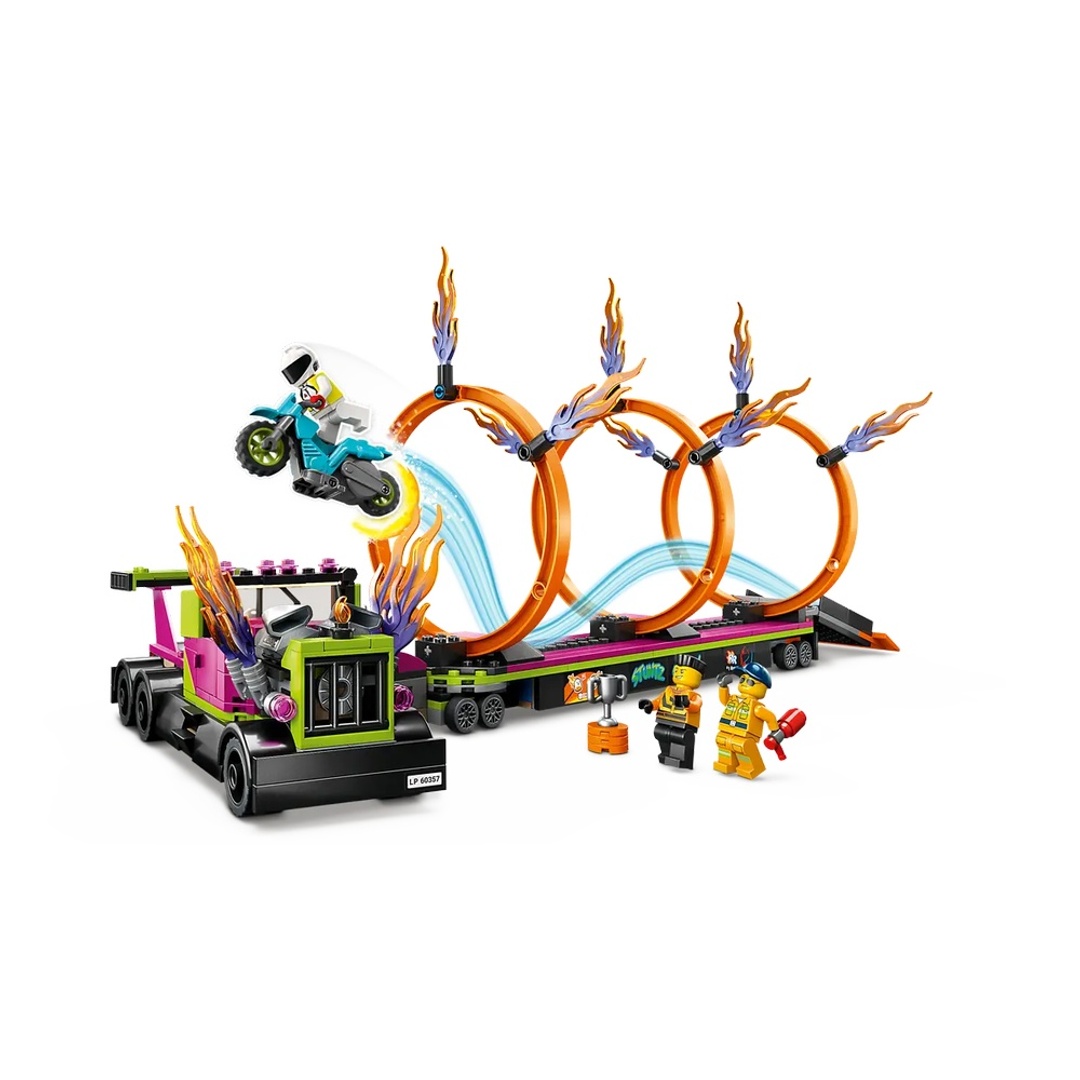 ليجو شاحنة الشقلبات الدائرية مع حلقات النيران 479 قطعة - 60357