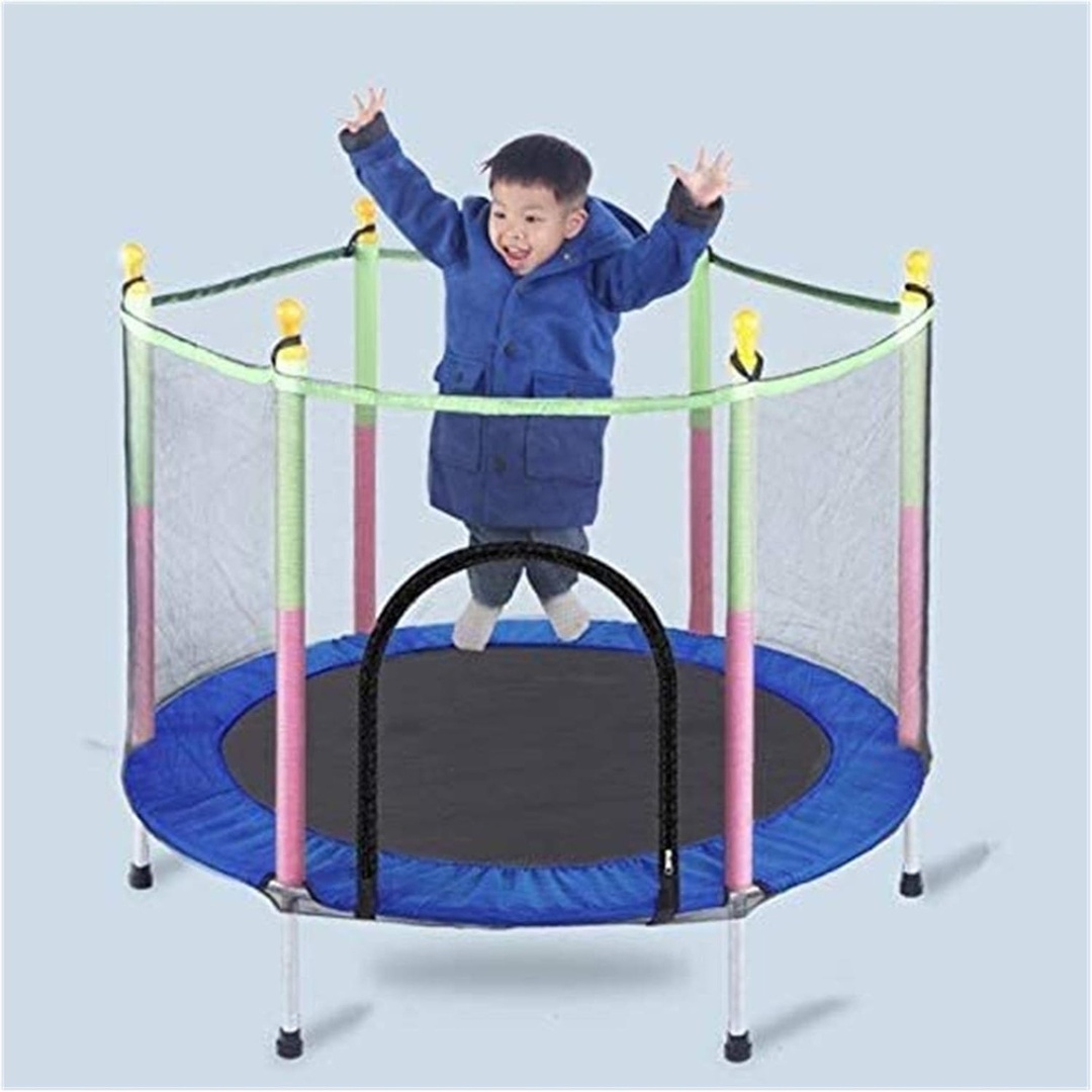 ترامبولين للأطفال مع شبكة الحماية و فتحة الدخول - أزرق - 140