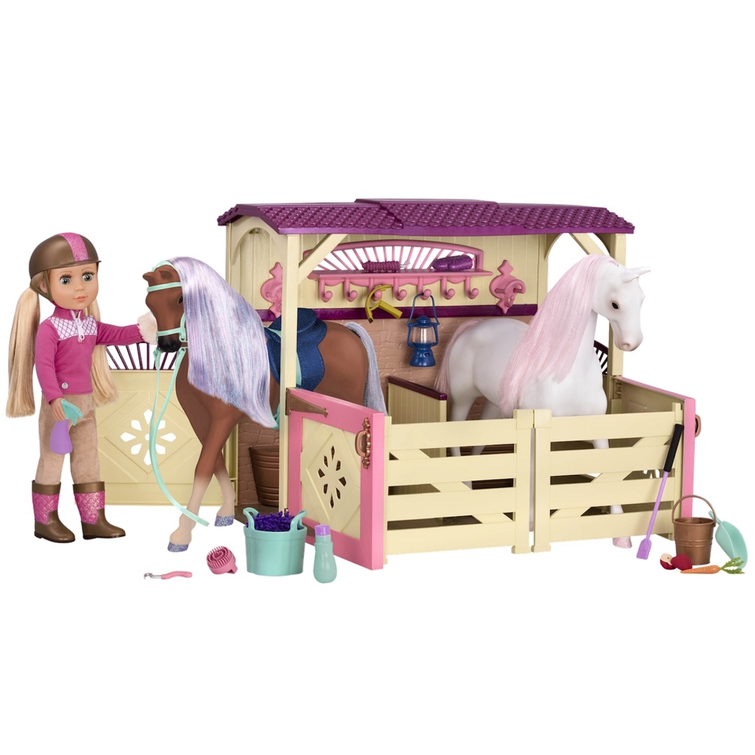 اسطبل الأحصنة مع الأكسسوارات لدمي 18 بوصه - GG57000Z