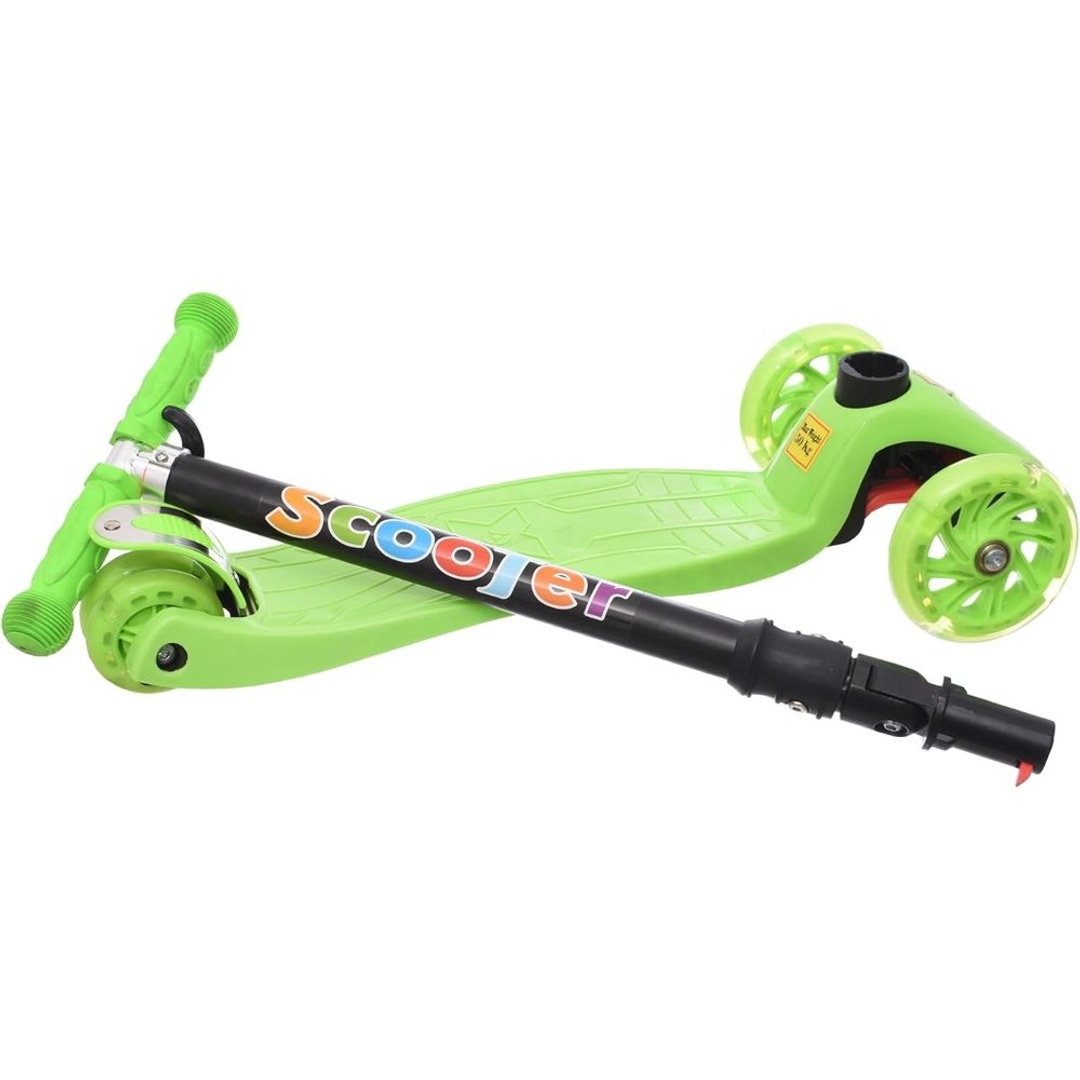 سكوتر قابل للطي بعجلات مضيئة - أخضر - BG-03