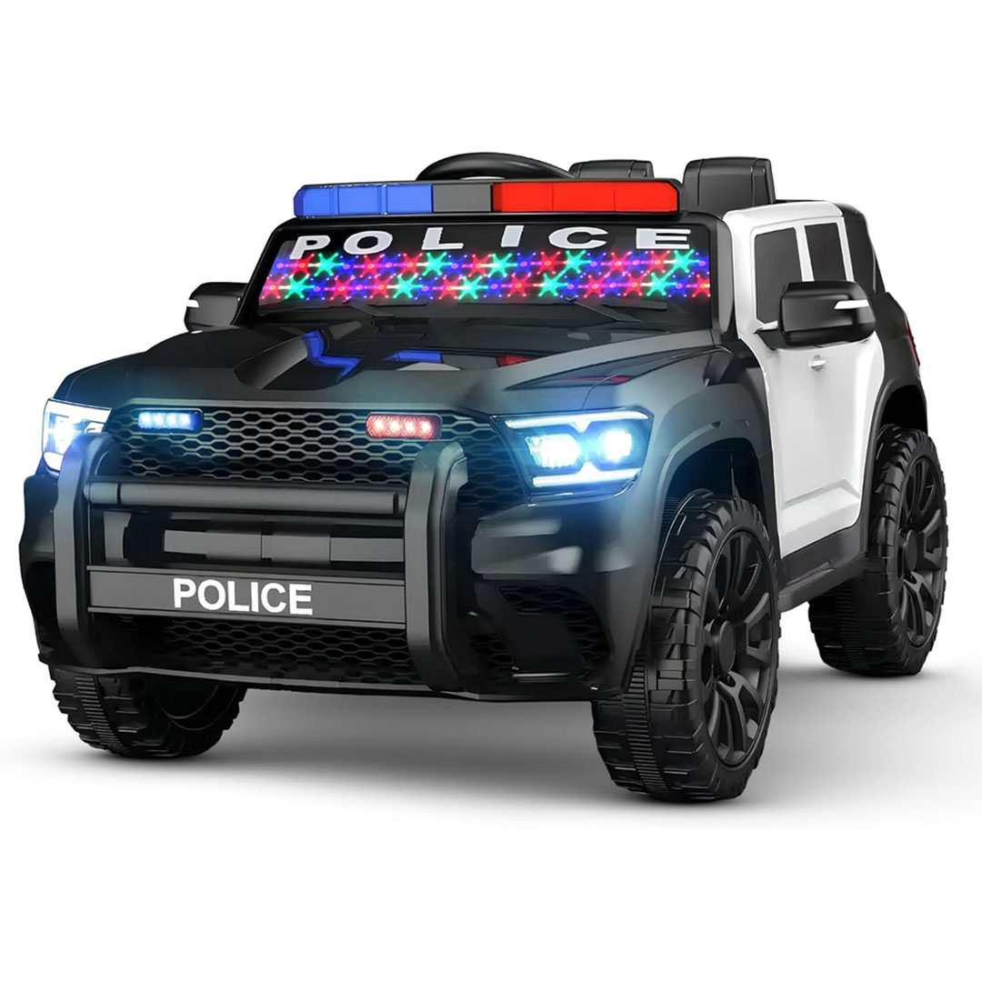 عربية كهربائية للأطفال - بوليس أسود مع أبيض - TTF911