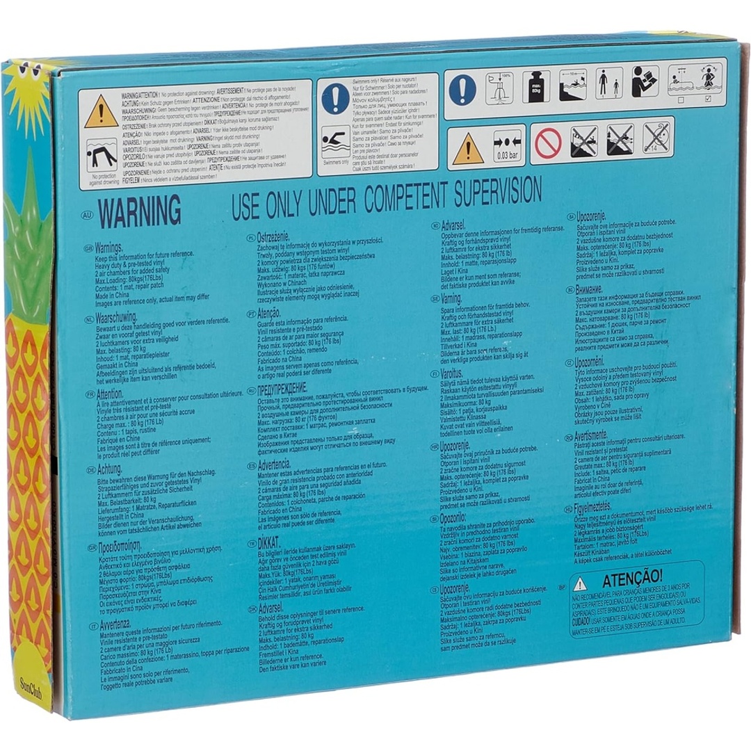 مرتبة عائمة علي شكل اناناس قابلة للنفخ 185x85 سم - 33063