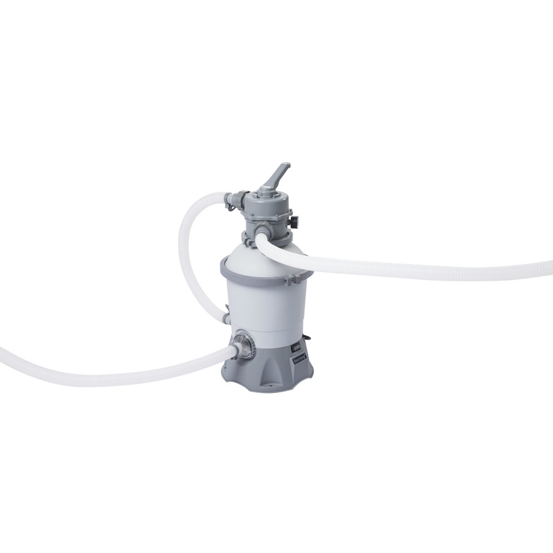 حوض سباحة مستطيل فوق الأرض باور ستيل مع سلم - 56457