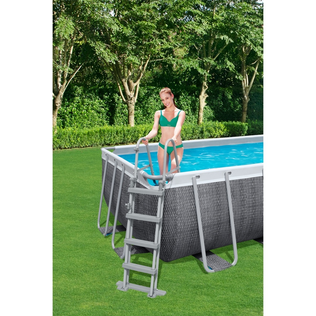 حمام سباحة مربع - مع نظام فلتر رملي وسلم أمان وقماش مشمع - 56998