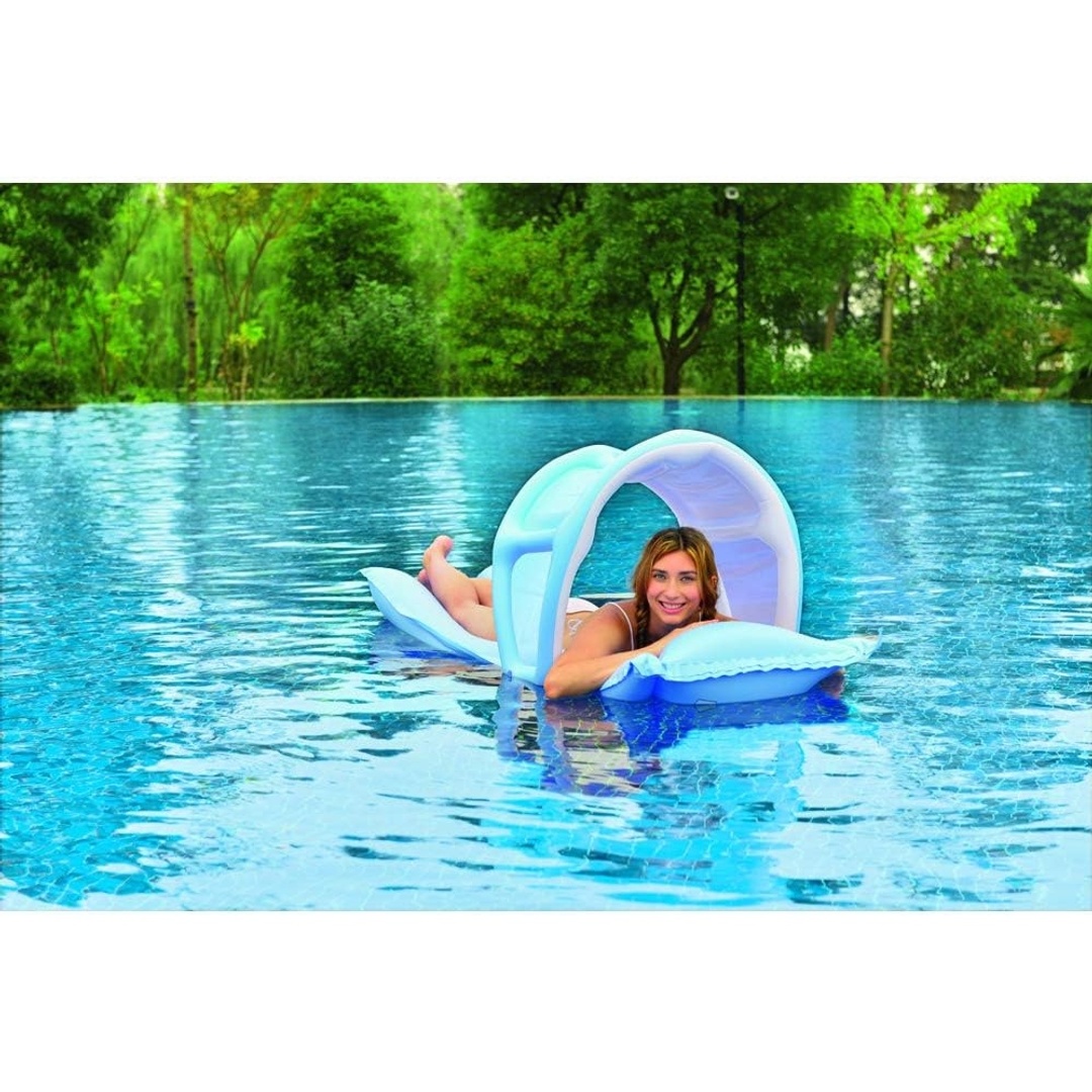 مرتبة عائمة مع حامي للشمس قابلة للنفخ 183x75 سم متعددة الألوان - 79343