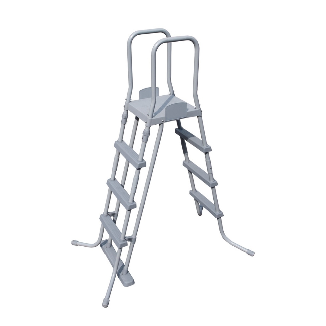 حوض سباحة مستطيل فوق الأرض باور ستيل مع سلم - 56457