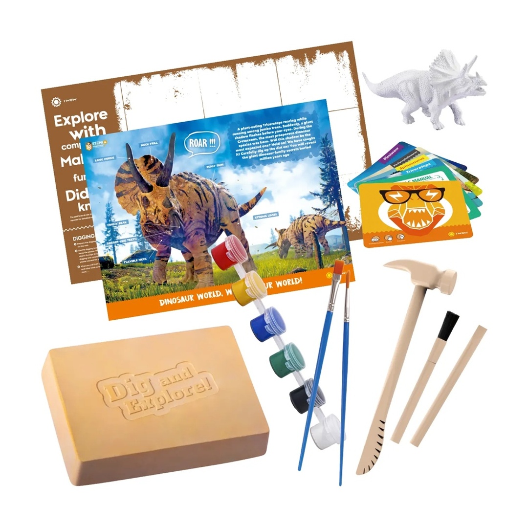 الحفر و التنقيب عن الديناصور تراسيرابتوس 2 في 1 - HW000