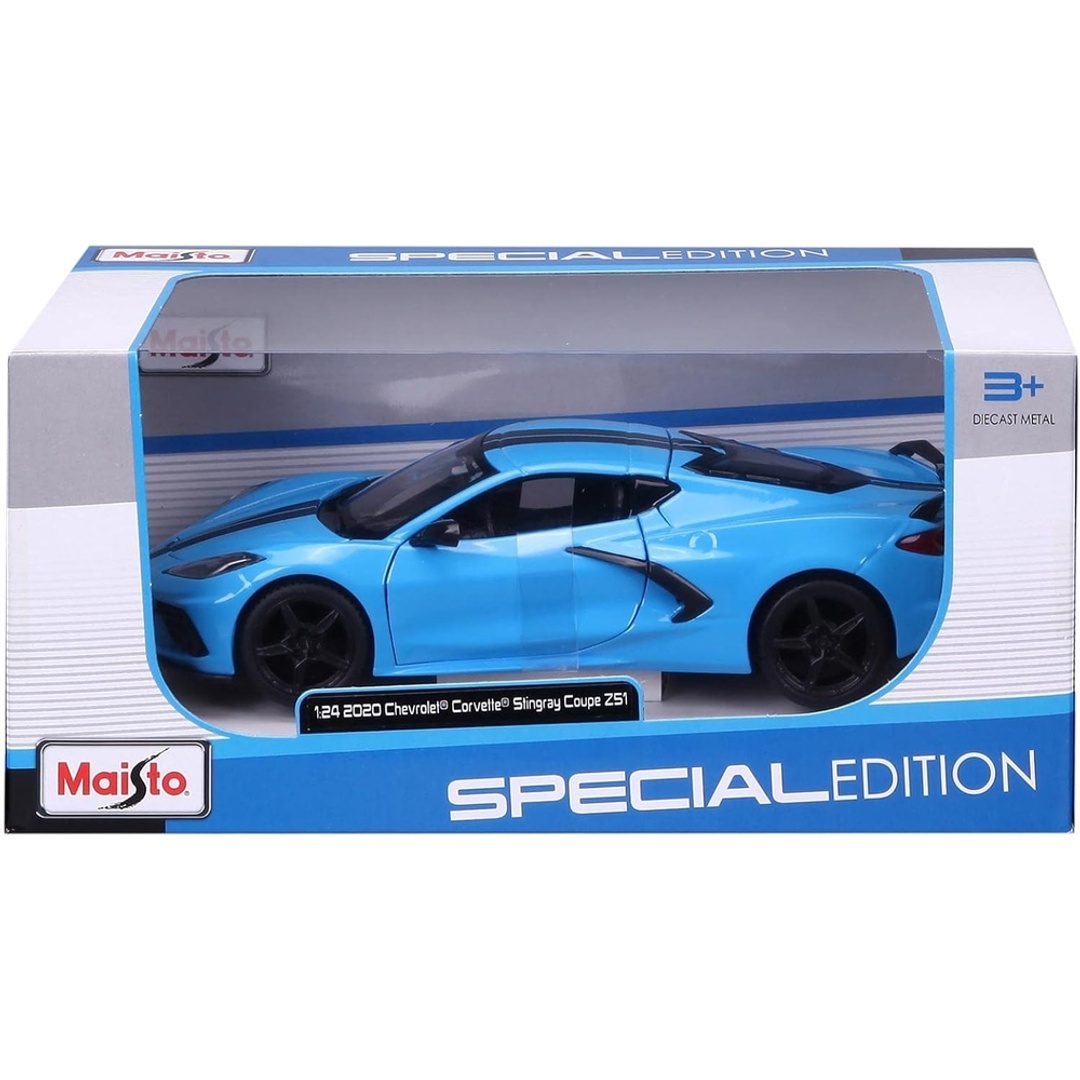 لعبة سيارة شيفرولية كورفيت ستينجراي كووب 2020 مقياس 1/24 - أزرق - 31527