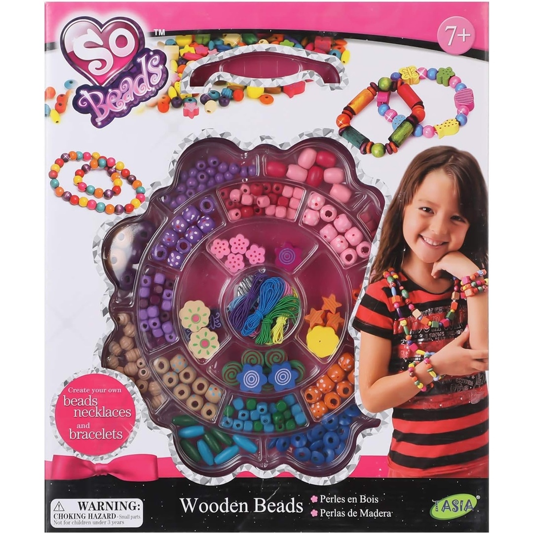 لعبة صناعة الأسورة من الخرز الخشبي للبنات - T04007-A-A