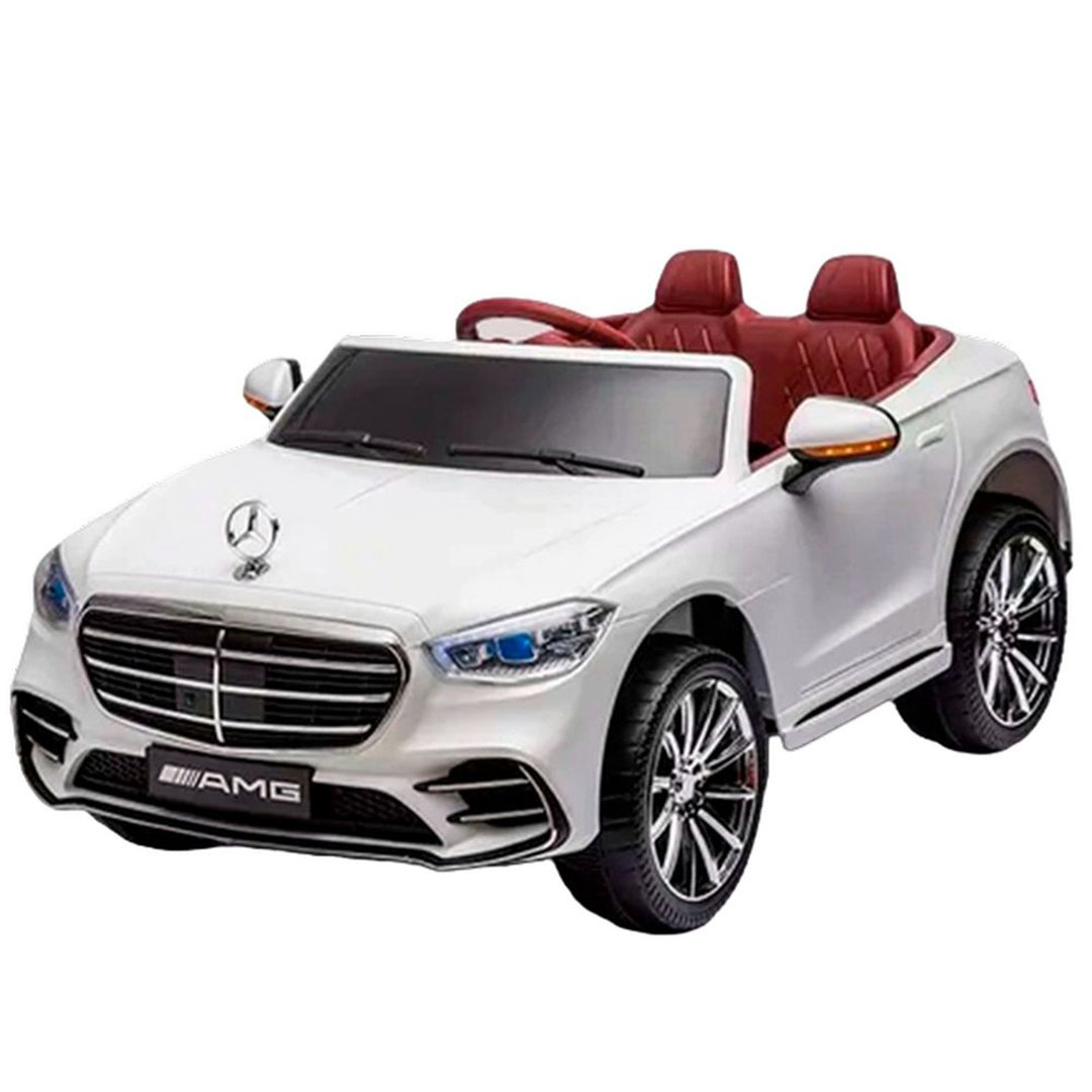 عربية مرسيدس مايباخ كهربائية للأطفال مع ريموت تحكم - أبيض - 506