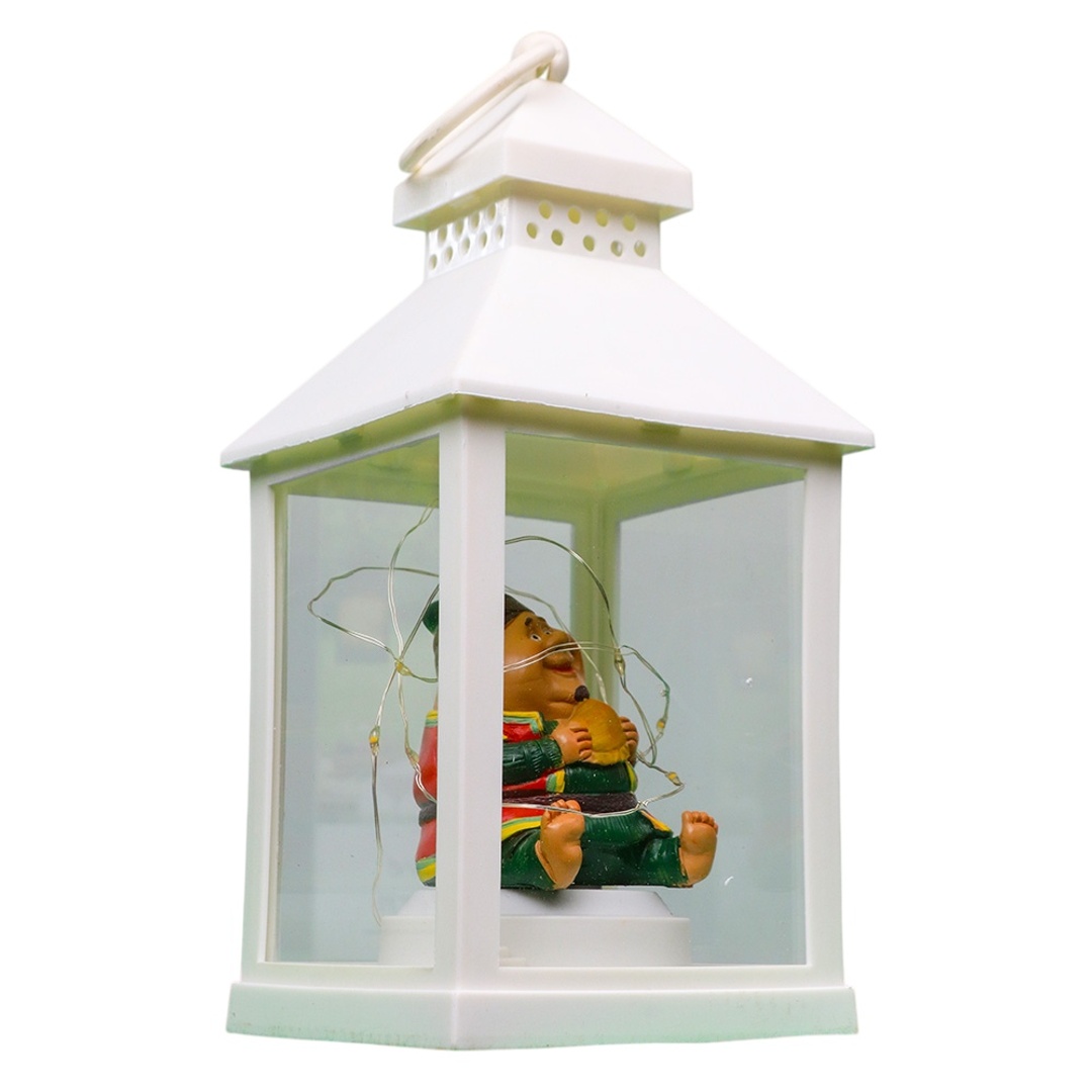 فانوس أبيض مربع مع اضواء داخلية - 10991