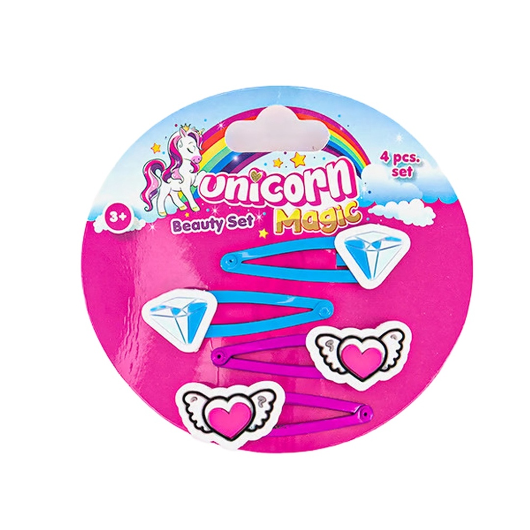 مشابك شعر وحيد القرن 4 قطع - HA-UNI-1002