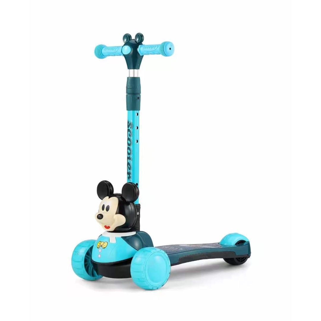 سكوتر ميكي ماوس مع عجلات عريضة و اضواء - أزرق - 668M