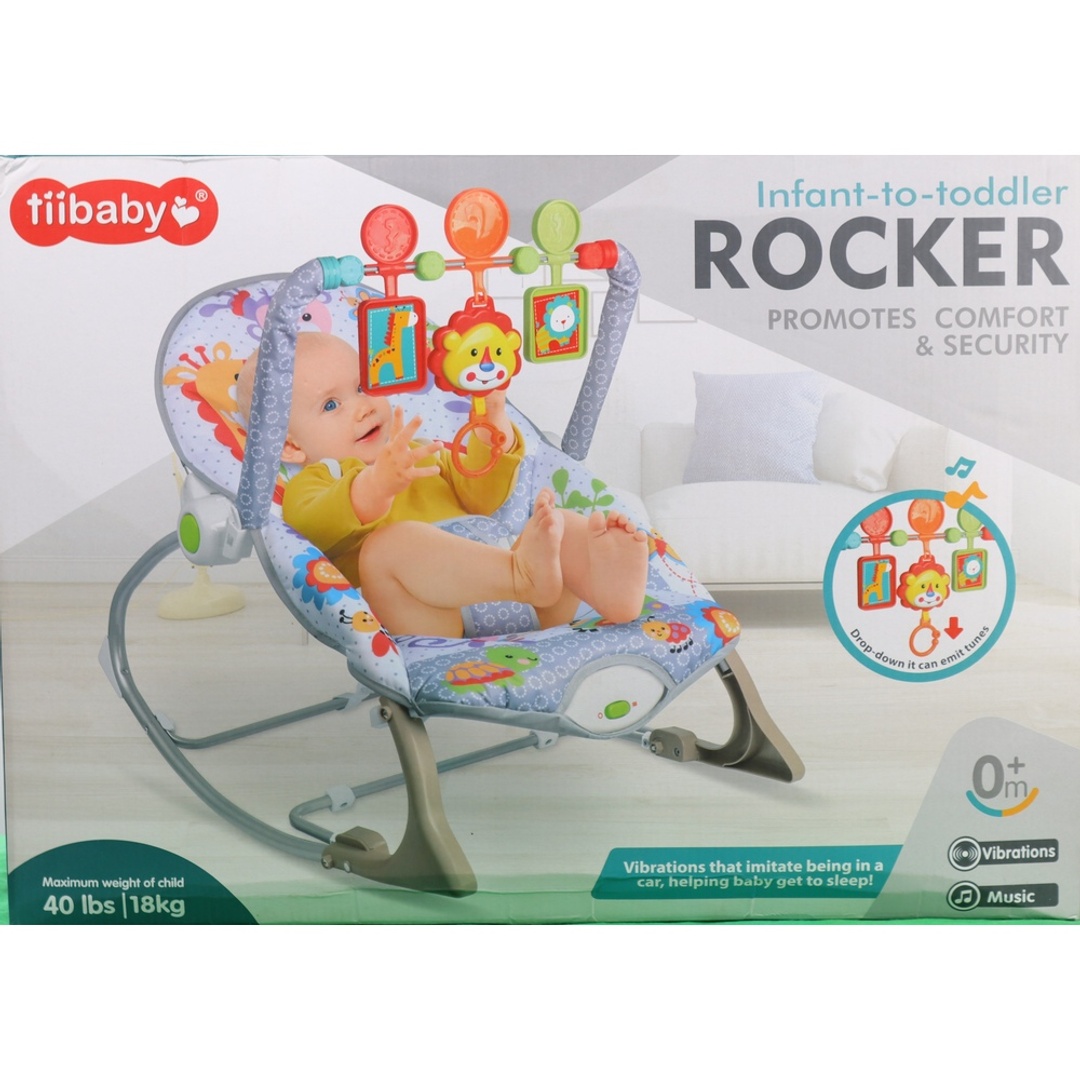 كرسي هزاز للأاطفال مع العاب بشكل حيوانات - 68157