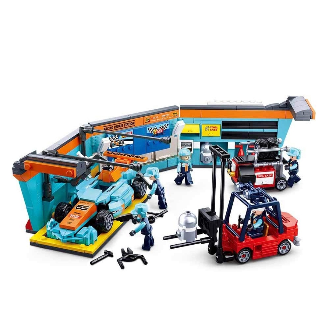 مكعبات محطة صيانة و تصليح سيارات فورميولا - 555 قطعة - M38-B0765