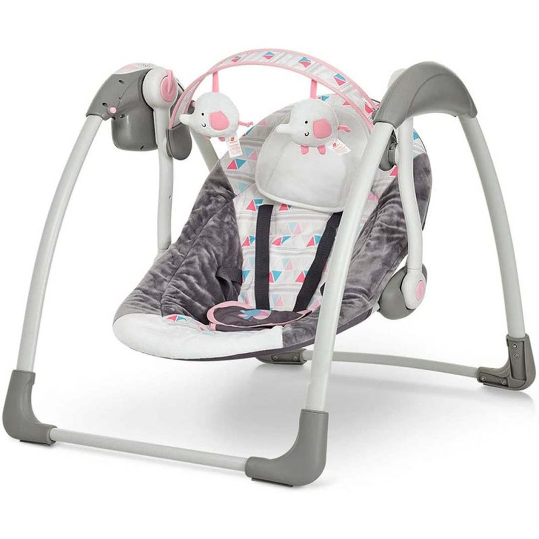 ماستيلا - مرجيحة أطفال محمولة أوتوماتيكية مع 5 سرعات وألعاب قطيفة - 6504