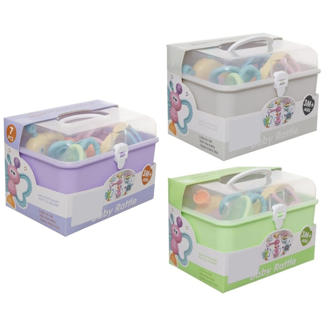 صندوق شخاشيخ للأطفال - 7 قطع (3 الوان) - 3173