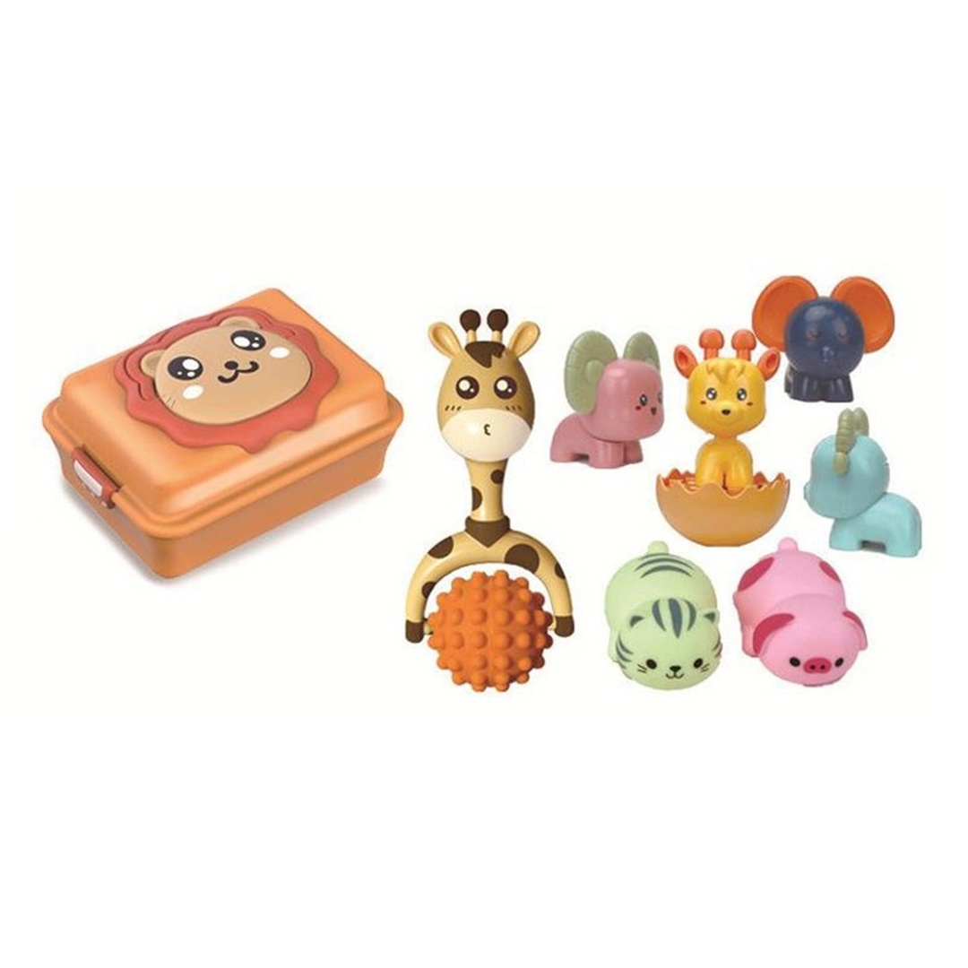 صندوق الأسد شخاشيخ مطاط للاطفال - 8 قطع - 031019-R6240