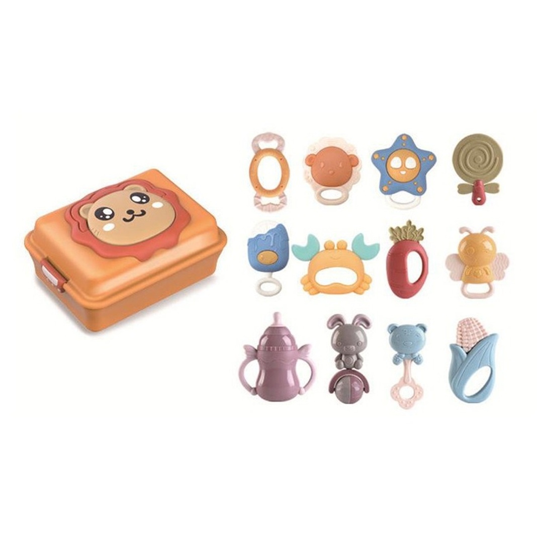 صندوق الأسد شخاشيخ مطاط للاطفال - 12 قطعة - 031019-R6241B