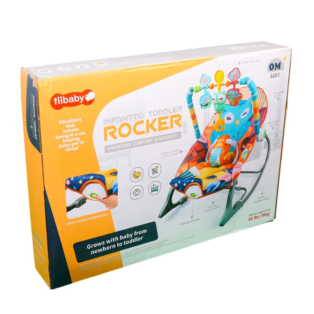 كرسي ارجوحة هزاز بشكل بومى للأطفال مع الألعاب - 68155