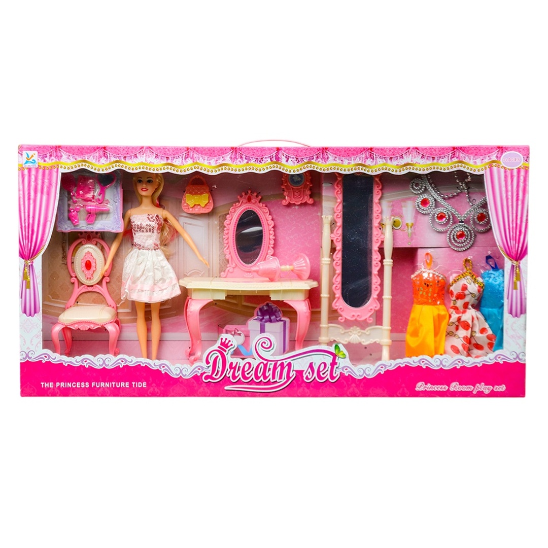 تسريحة دمية باربي مع الملابس - 589-6