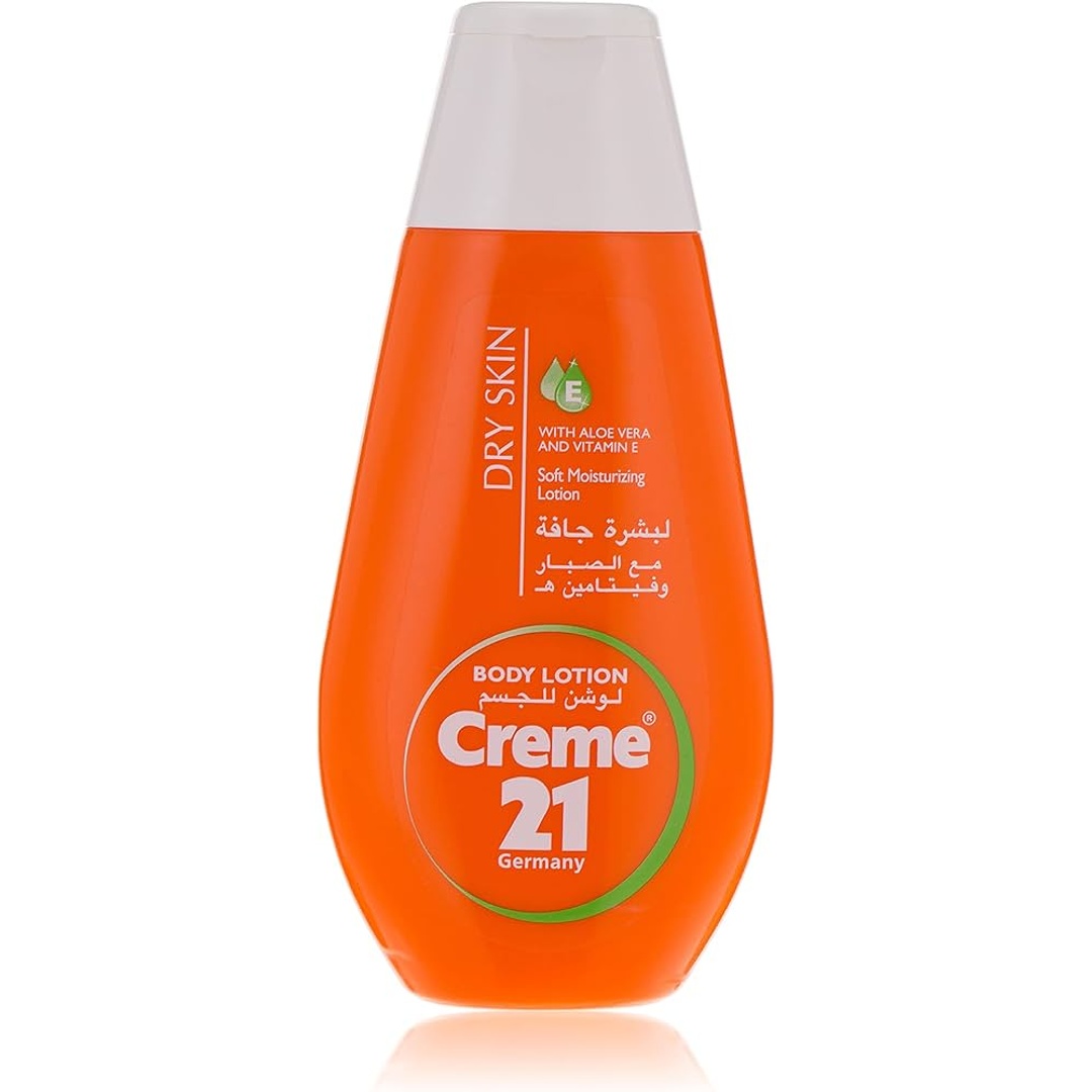 لوشن كريم 21 للجسم للبشرة الجافة مع الصبار وفيتامين هـ - 250 مل