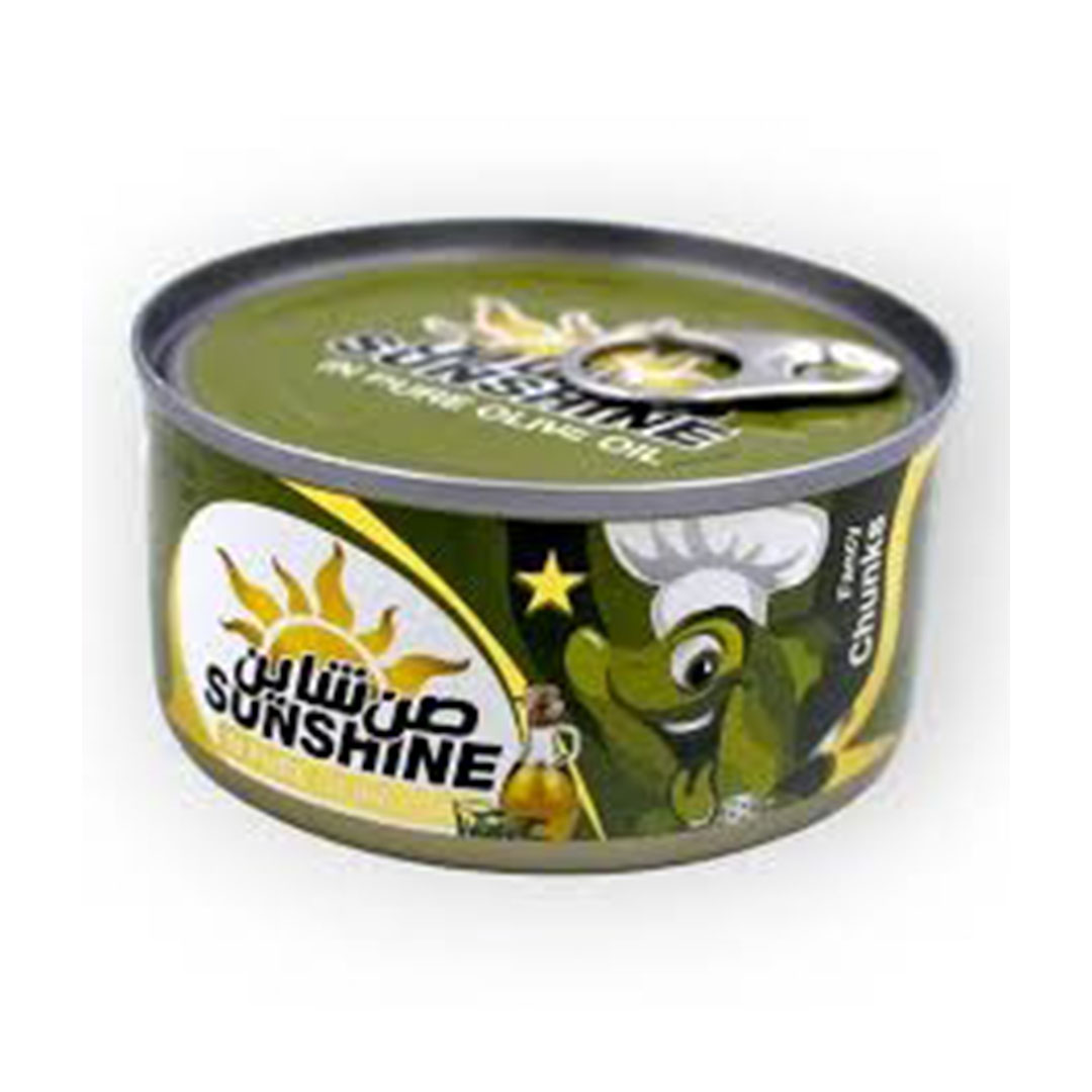 صن شاين تونة فانسي قطع بزيت الزيتون - 185جم