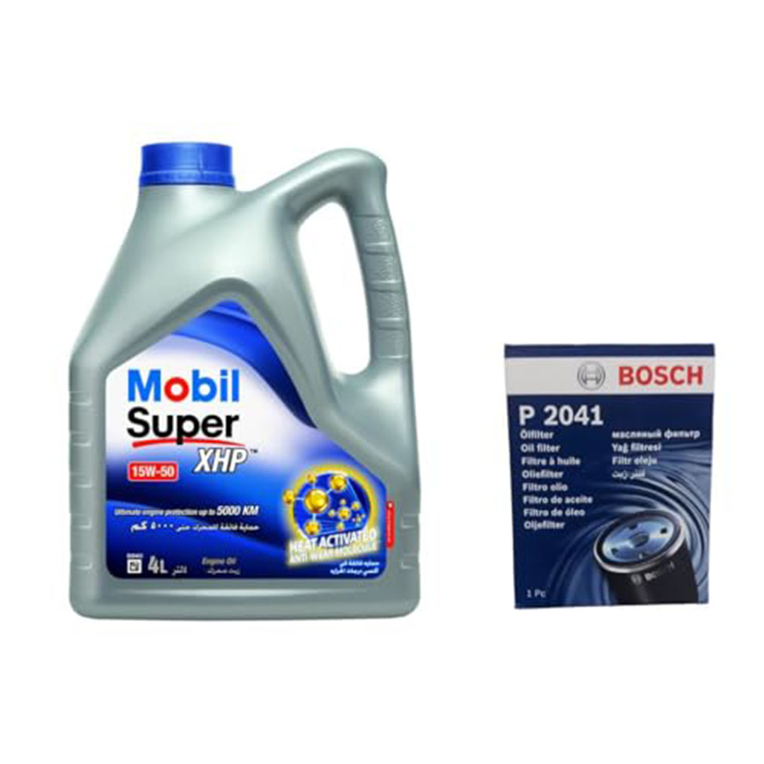 زيت محرك موبيل Super 15W-50 – 4 لتر + فلتر بوش مجاني