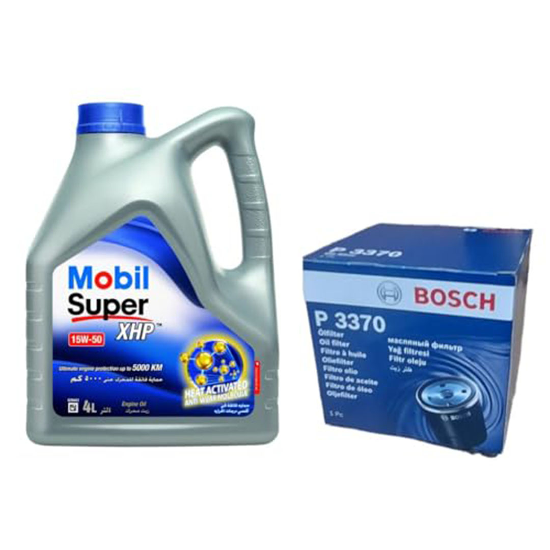 زيت محرك موبيل Super 15W-50 – 4 لتر + فلتر بوش مجاني لأوبل وشيفروليه ودايو