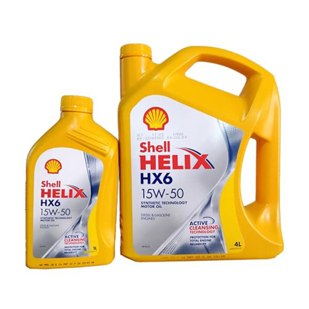 زيت محرك Shell HX6 15W50 – 4 لتر + 1 لتر إضافي