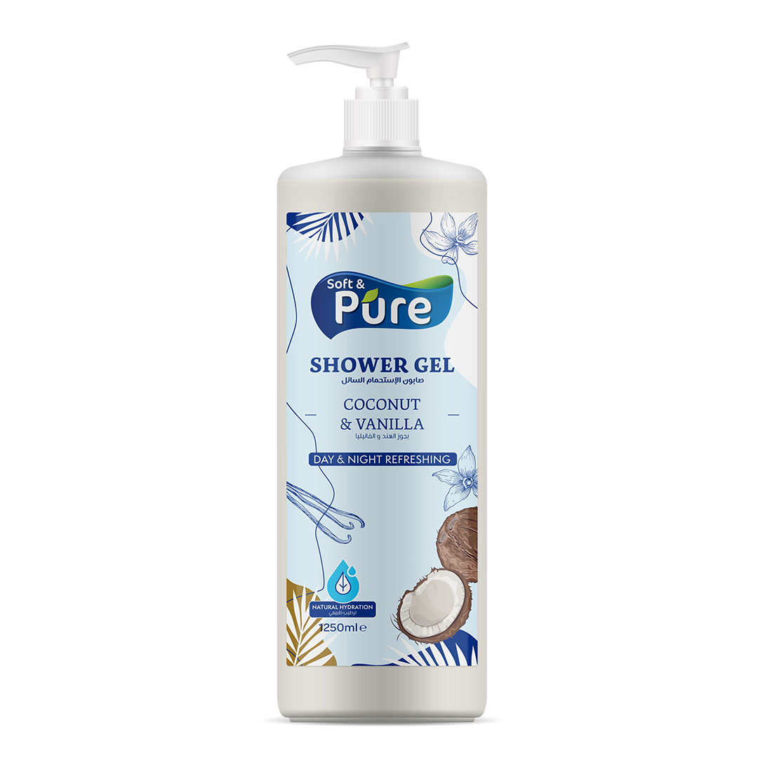 شاور جل سوفت آند بيور بجوز الهند والفانيليا - 1250 مل
